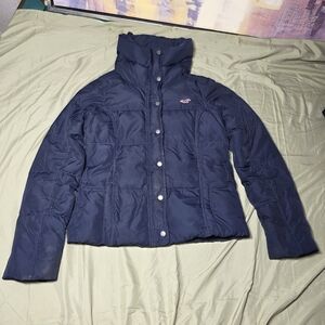 Hollister Navy Puffer Coat